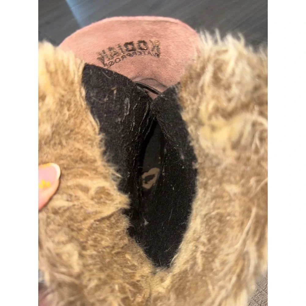Kodiak Waterproof Winter Boots Womens 8 Brown Leather Faux Fur Duck Boot